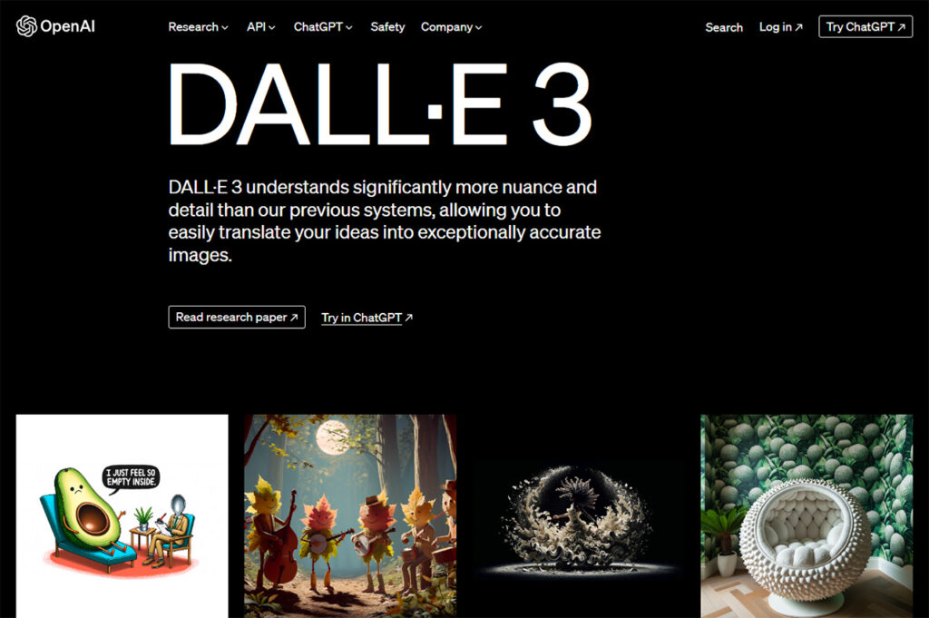 DALL-E 3 Screenshot KI-Bildgenerator